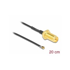 DeLOCK 20cm Coaxial Antenna Cable - Premium Quality Black for Superior Signal Performance - 4043619126569